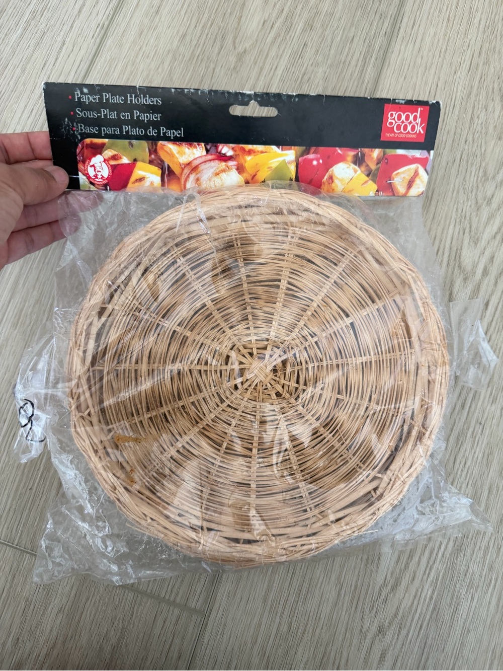 Good Cook Wicker Paper Plate Holder - Natural Brown set of 4